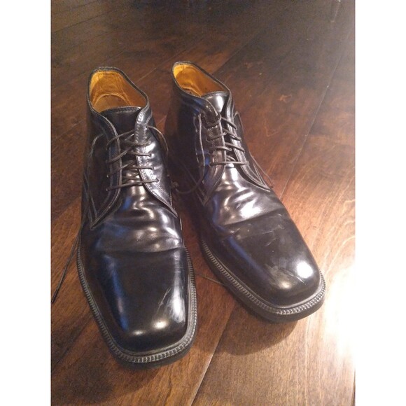 Cole Haan Black Leather Square Toe Derby Dress Shoes Classic‎ Business Formal